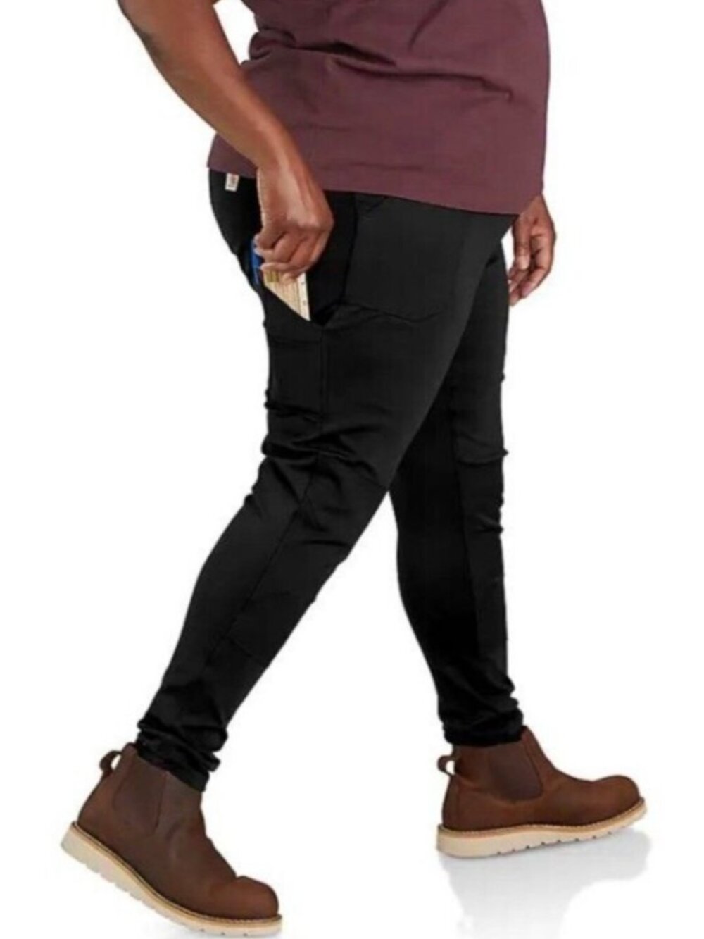 CARHARTT Women's EUC Force Fitted Midweight Utility Cargo Pants Black | Size 1X